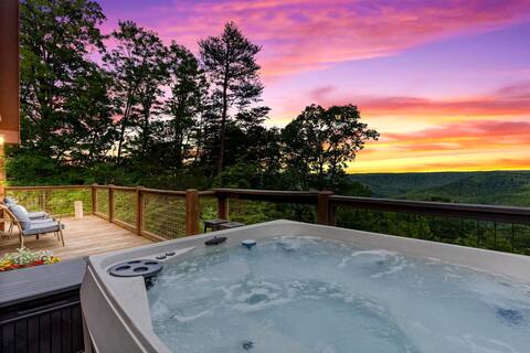 CABIN w/ AMAZING VIEWS, HOT TUB, FIRE PIT