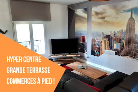 Renovated apartment 54m2 the New York-Terrasse-Parking