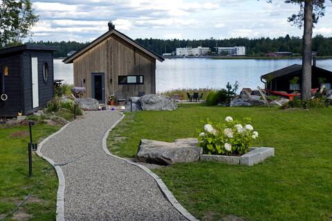 Modern beach house with sauna in a peaceful area