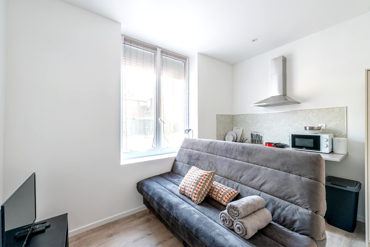 Successful Airbnb property: Charming quiet and cozy studio near Scarpe in Douai