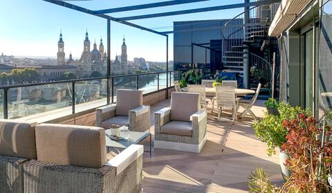 Best penthouse views of the Pilar Jacuzzi and garage