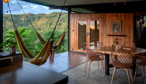 Cozy open space, unique jungle views, river access