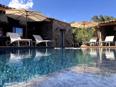 Luxury sheepfold sea view with heated pool and spa