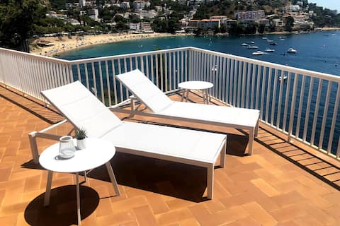 Beach front villa with heated pool