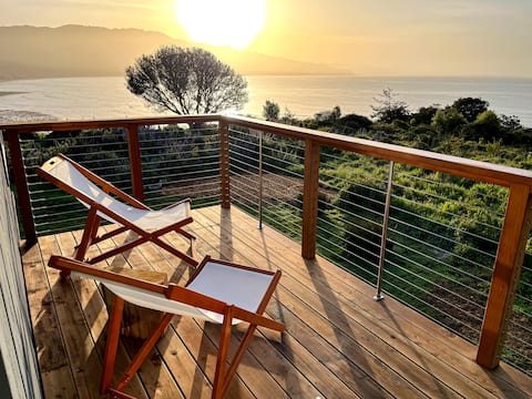 Beach House ~180° Views, Hot Tub, Curated Interior