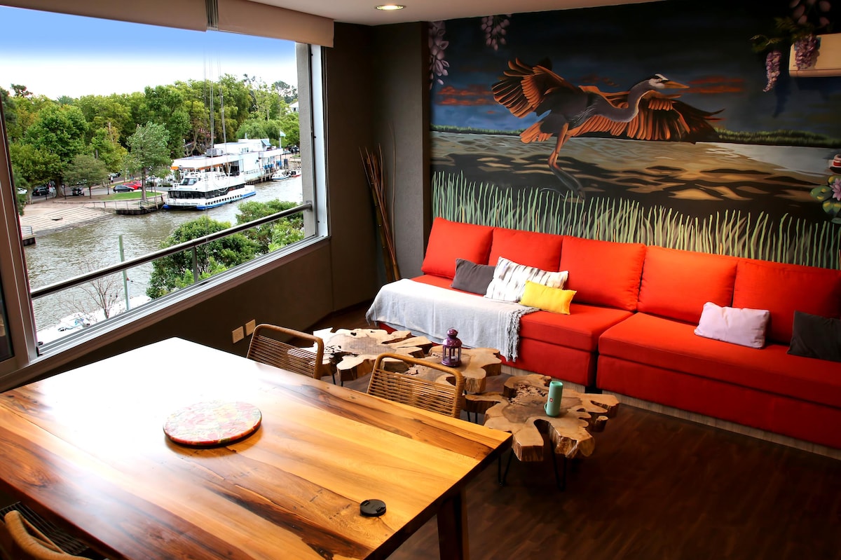 Popular Airbnb listing: Tigre Go 3 River view+King bed+Parking+location 10 in Tigre