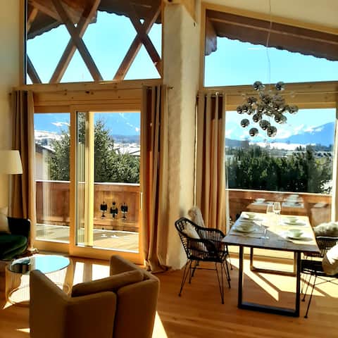 Loft apartment 1 with a mountain