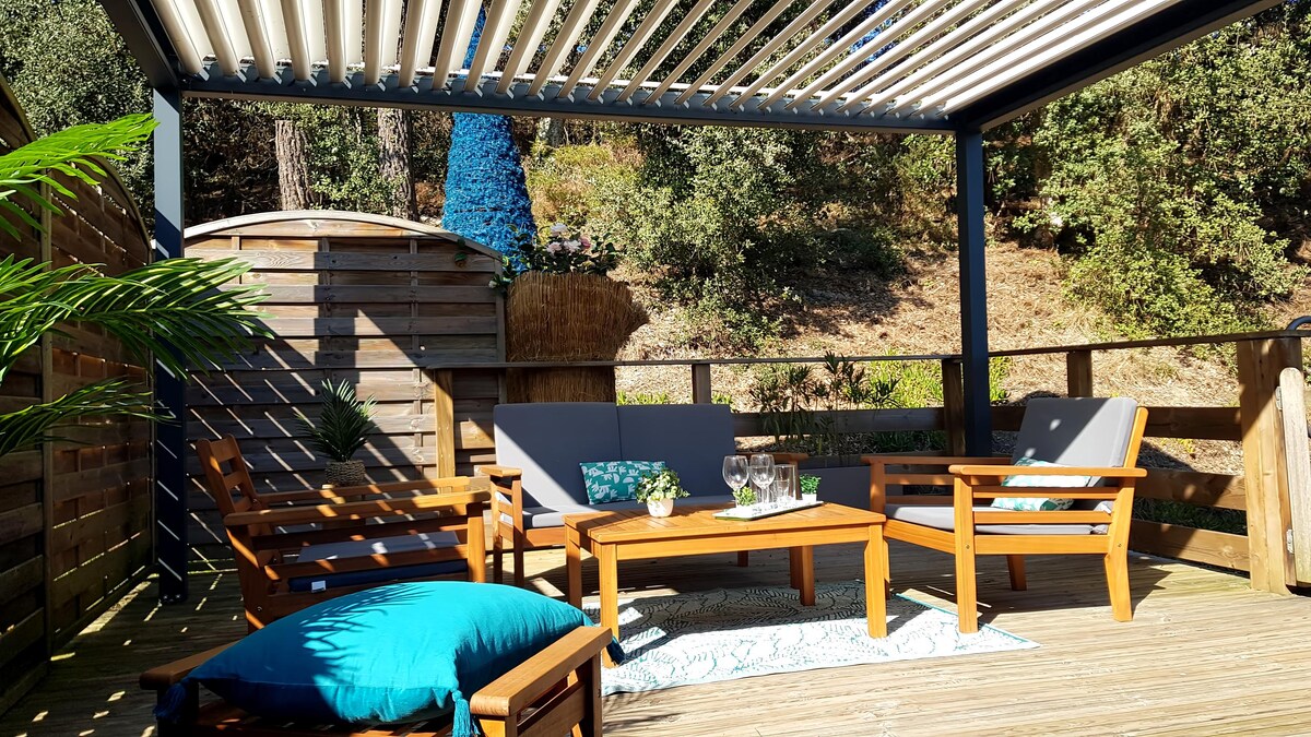 Top Airbnb: Quiet 2-bedroom apartment, terrace under the pines, beach 3 km away à Labenne