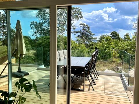 Newly built house in Svaneke close to cliffs, forest and sea