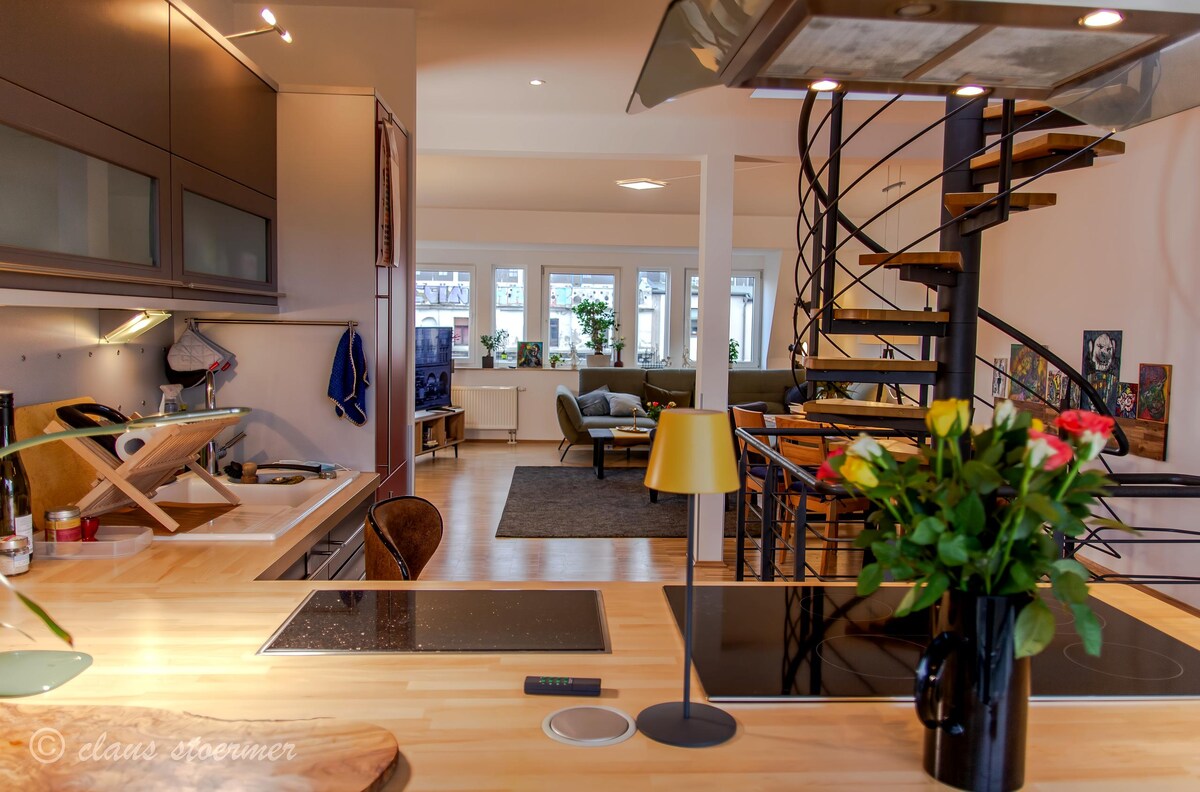 Top Airbnb: Maisonette apartment with rooftop terrace in Südvorstadt