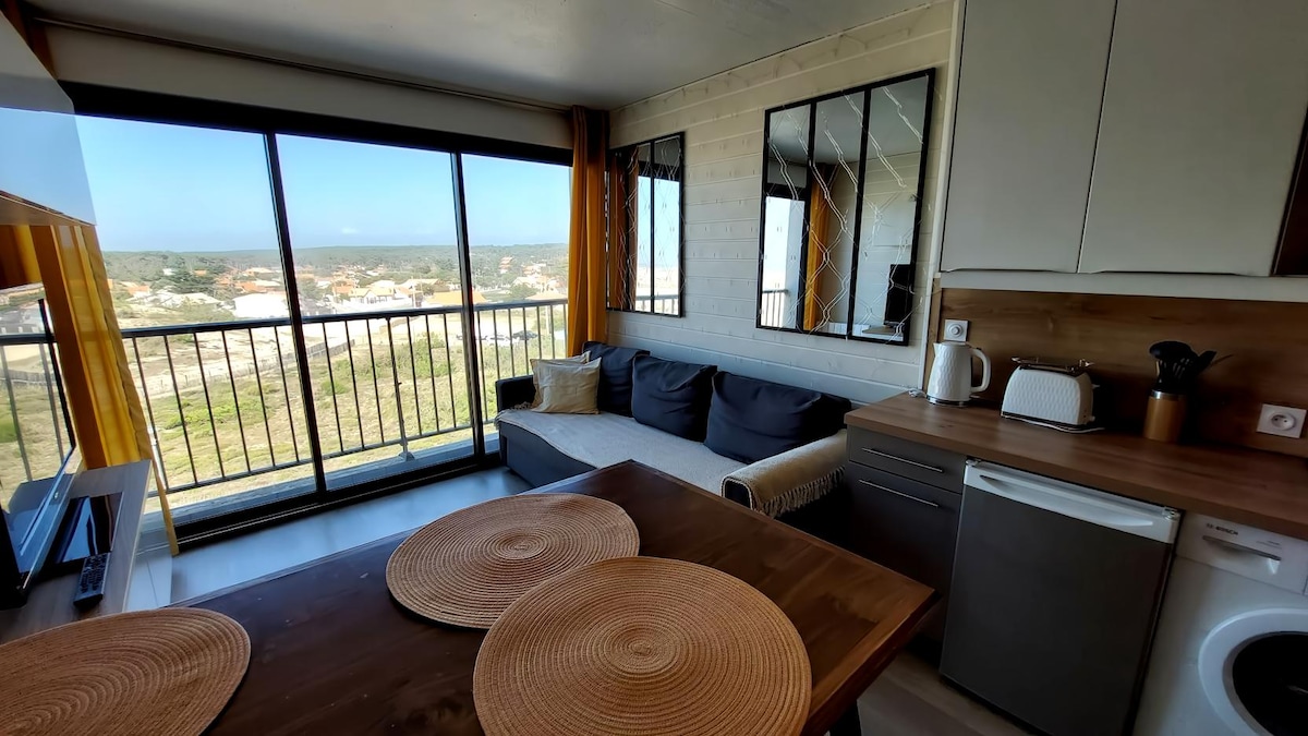 Top Airbnb: 4p ocean view studio + box in Lacanau