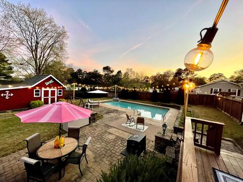Pool and games home in knightdale, sleep 10