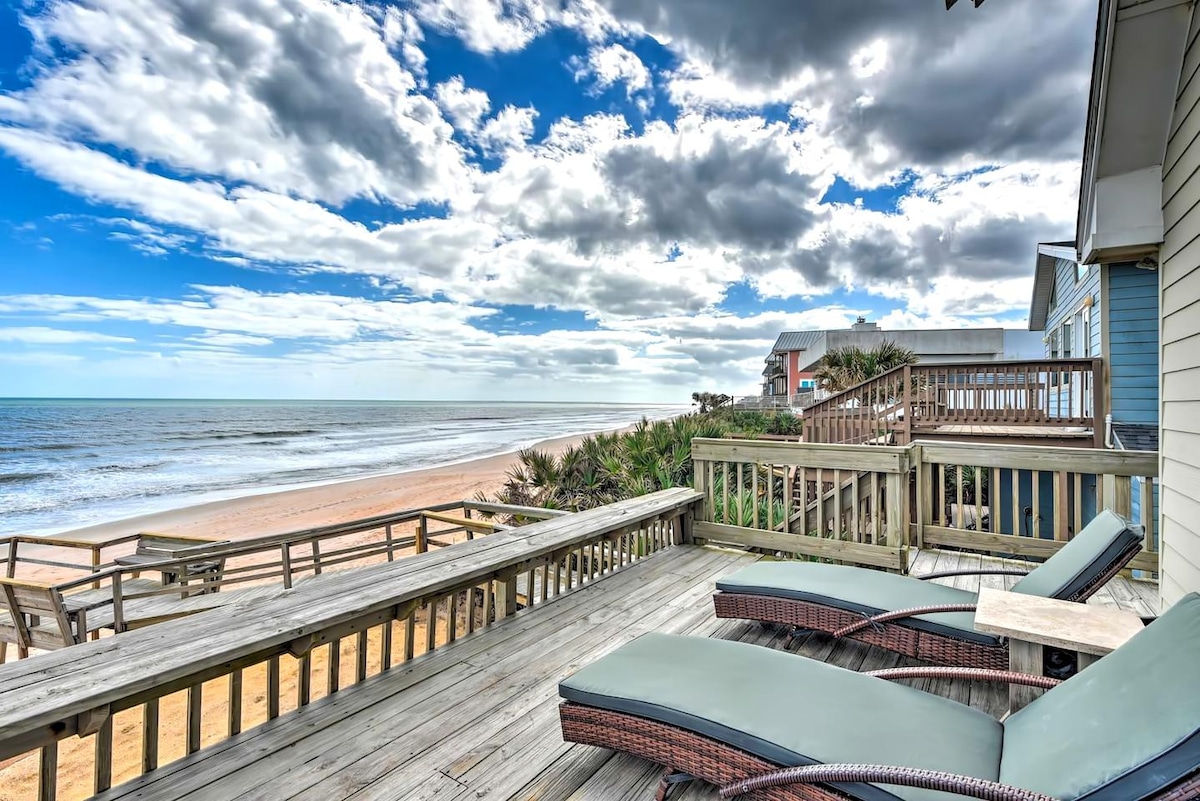 Beachfront Oasis w/ Game Room, Hot Tub & Ocean Vie