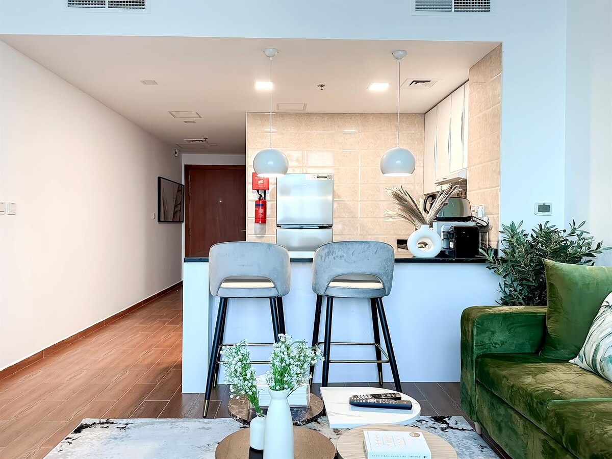 Top performing Airbnb: Eco Mood | Bright Cozy Studio in JVT in Al Barsha South Fifth