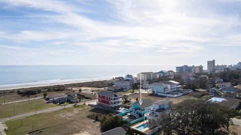Ocean Views! Private Heated Pool! Walk to Beach!