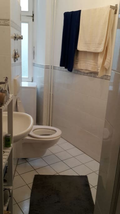 Fairly big bathroom with window, shower only.