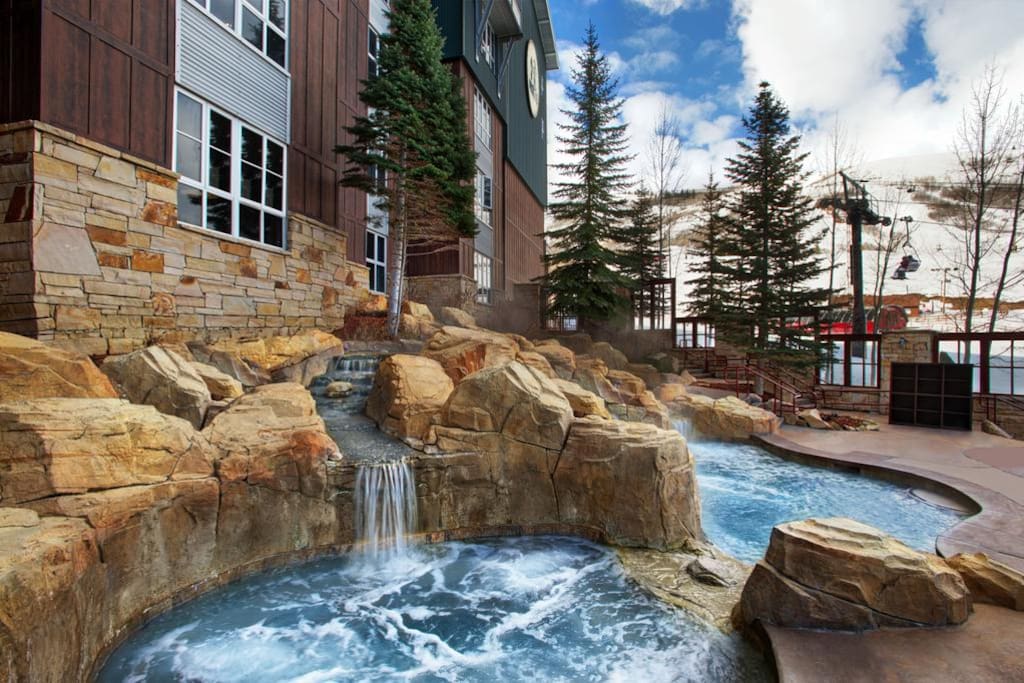 Relax in the hot tub after skiing