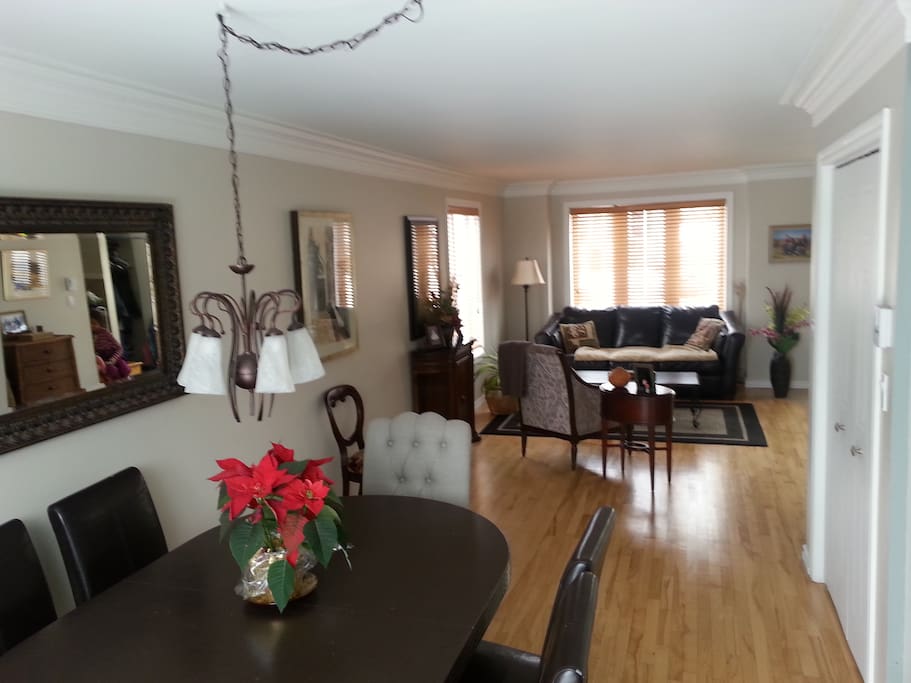 Our open concept living and dining room