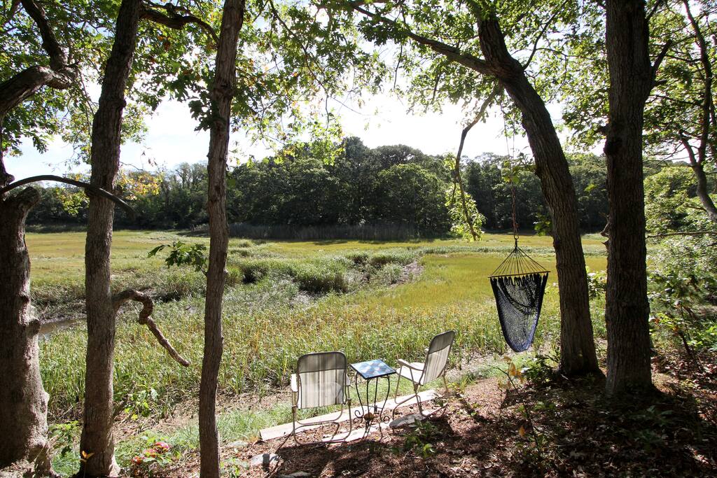 The marsh is a short walk away behind the house
