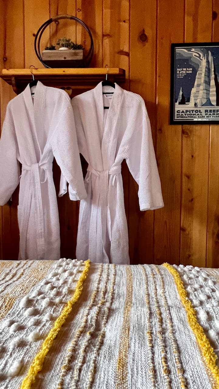 Queen room includes 2 bath robes. 