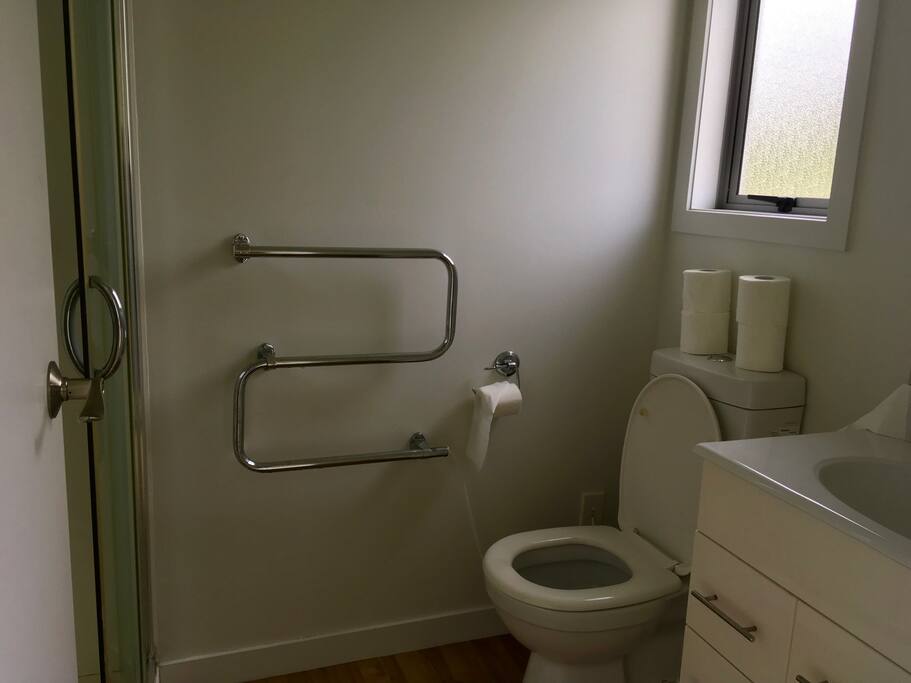 Separate bath room.