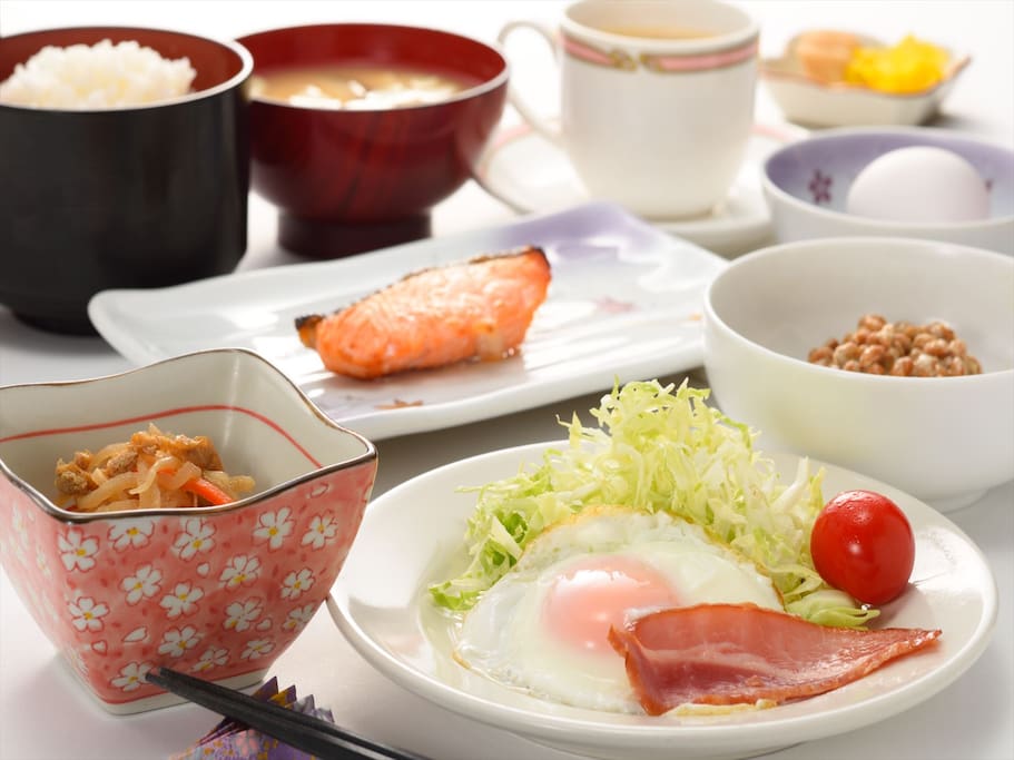 朝食は和食膳で\600