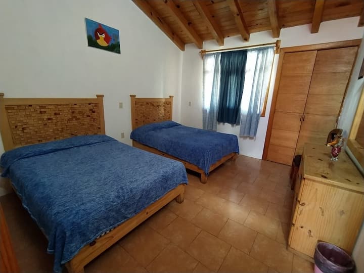 Recamara gemela 2. Con dos camas matrimoniales y closet