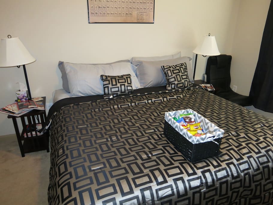 Bedside lamps for desired lighting.