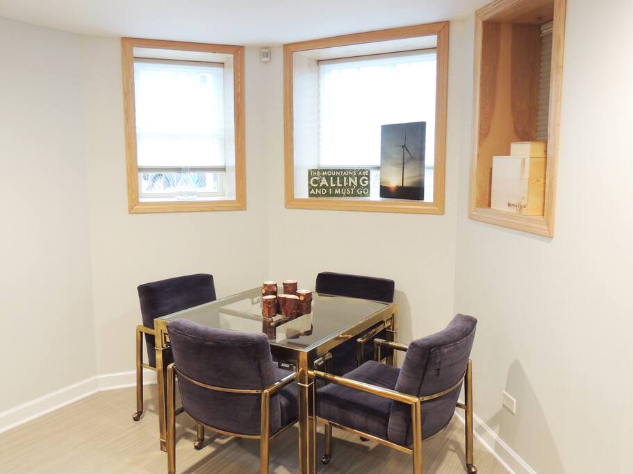 Our dining area, perfect for a meal or a night of board games