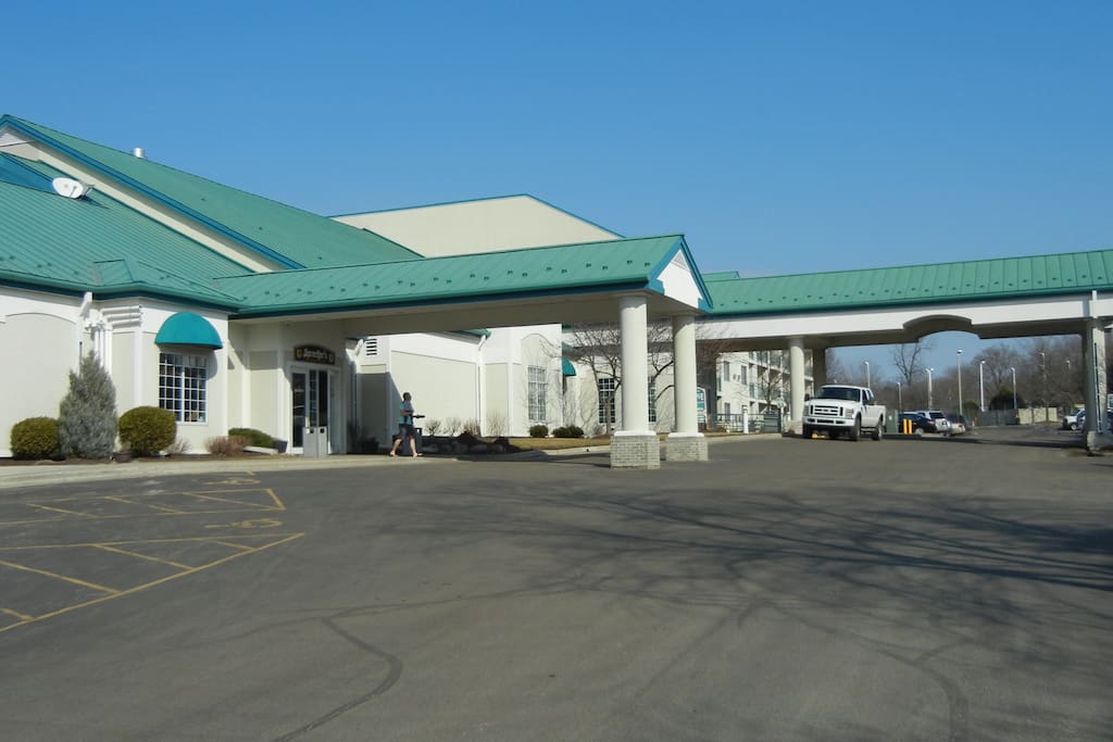 You are entering the parking lot to the main entrance of the building.