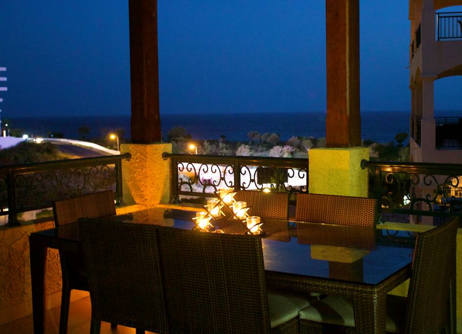 Terrace Dinning Area at night