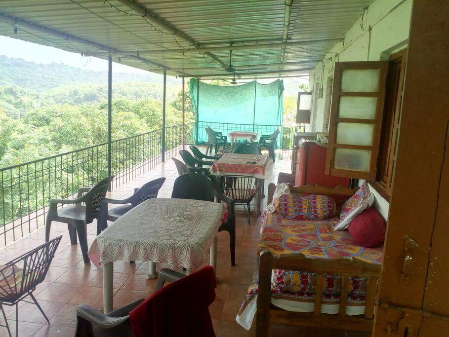 patio with private fridge