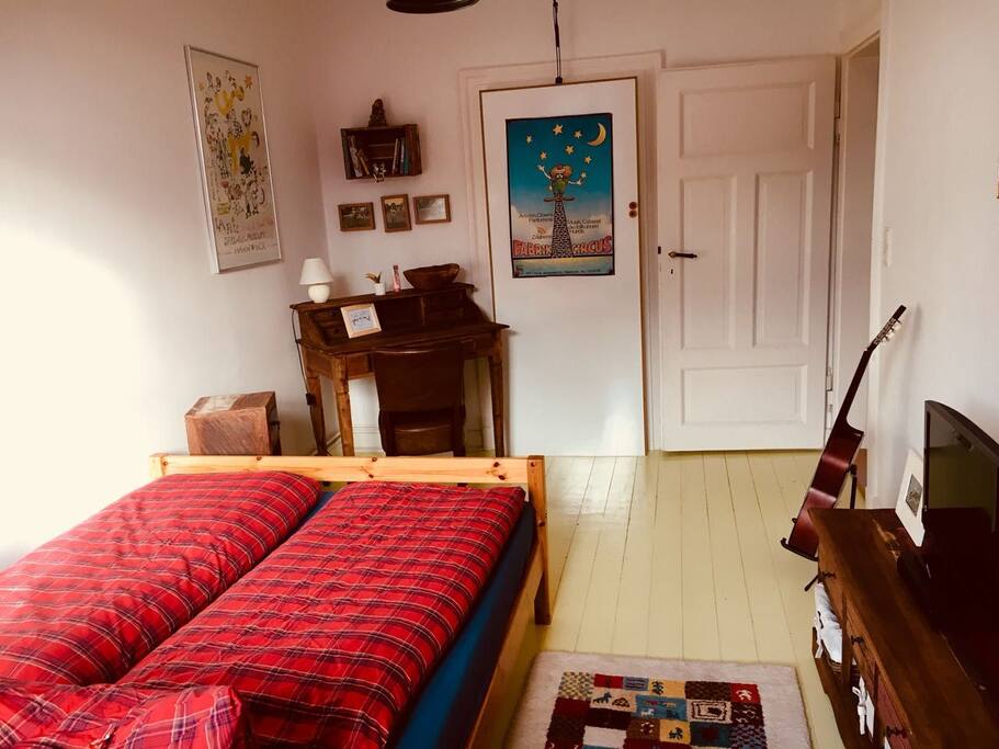 A desk where you can work on or plan your next trip.