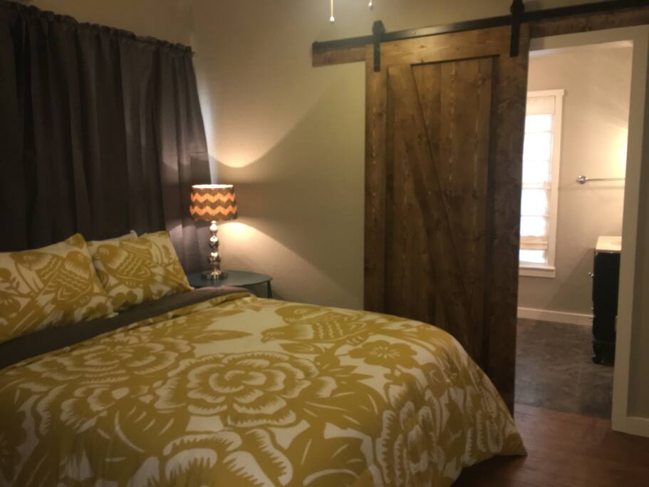 Queen sized bed with on suite bathroom