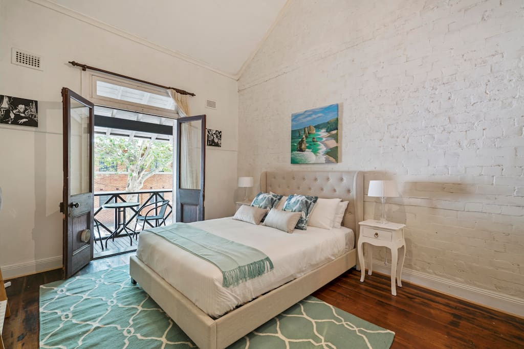 Master bedroom with balcony