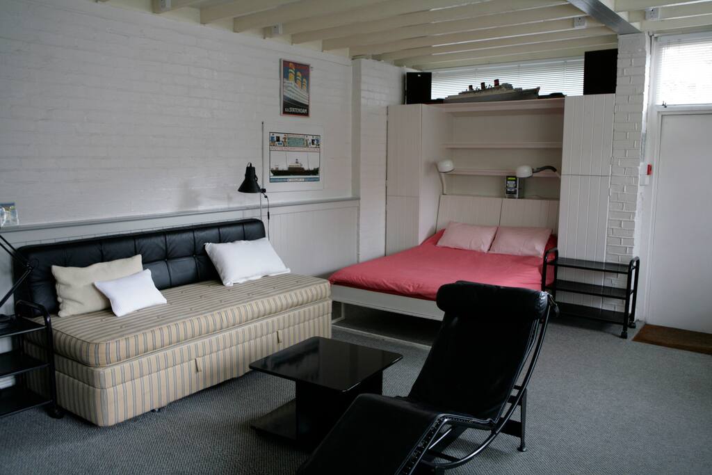 Bed and sofa bed.