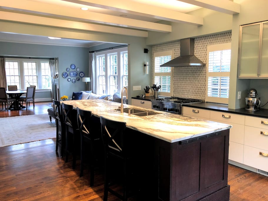 Open concept kitchen comes with top-of-the-line appliances