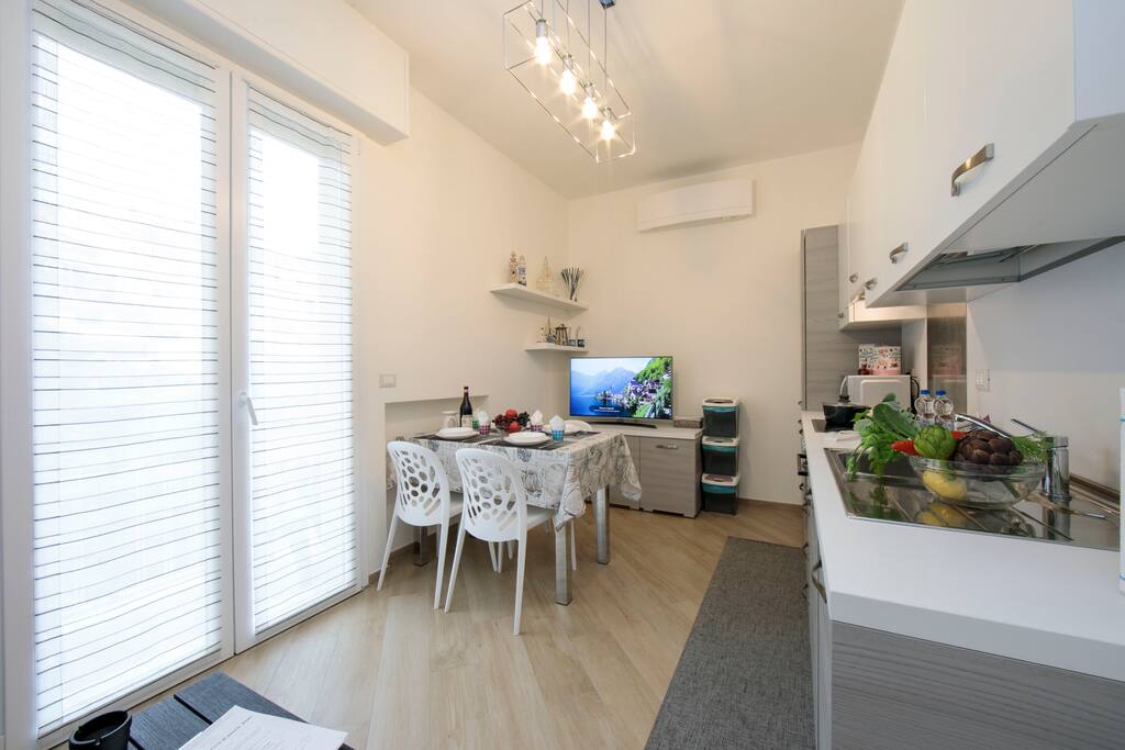 Bright living room and kitchen