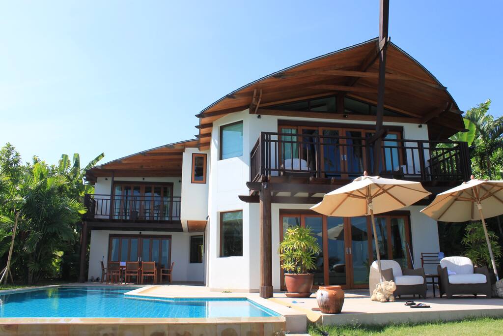 View of the villa from the garden.