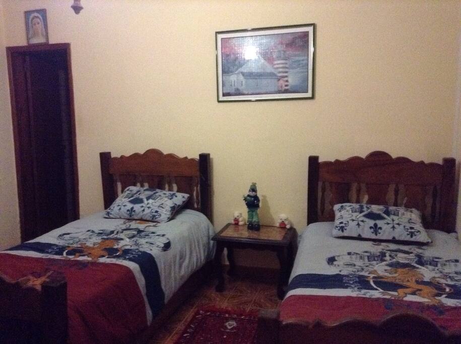 Gran habitación con dos comodas camas individuales