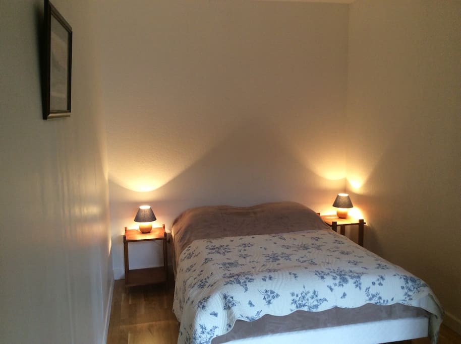 Une chambre avec lit double