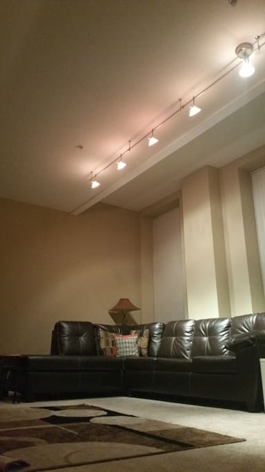 Large living room with vaulted ceilings