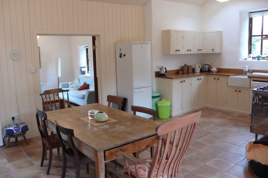 Main dining room and kitchen