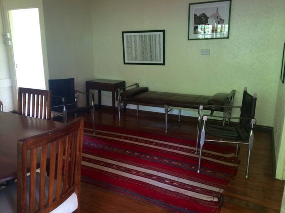 Living & Dining Room, with classic and vintage furniture.