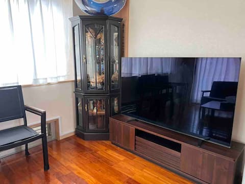 This is a private lodging in a luxury villa area, 10 minutes by car from the airport. If you're stay