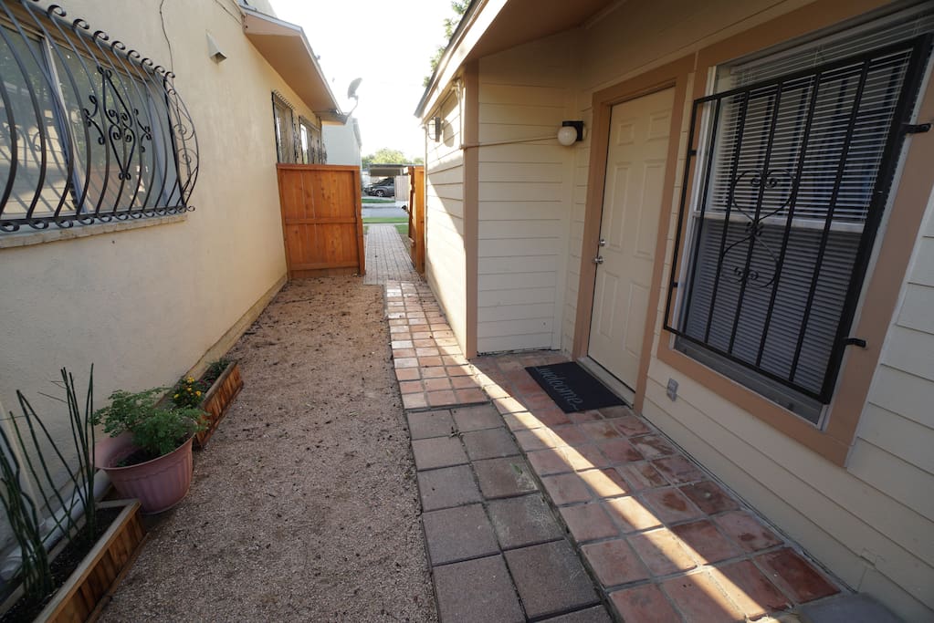 Outside view of unit. Our house we live in is to the left. The rental is a separate mother in law studio suite.