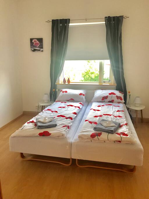 It is possible to have the beds together or separate.