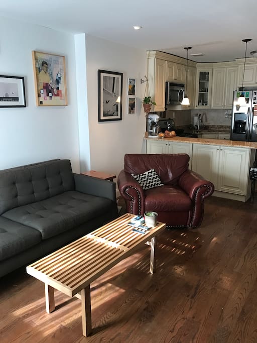 Living room with open kitchen