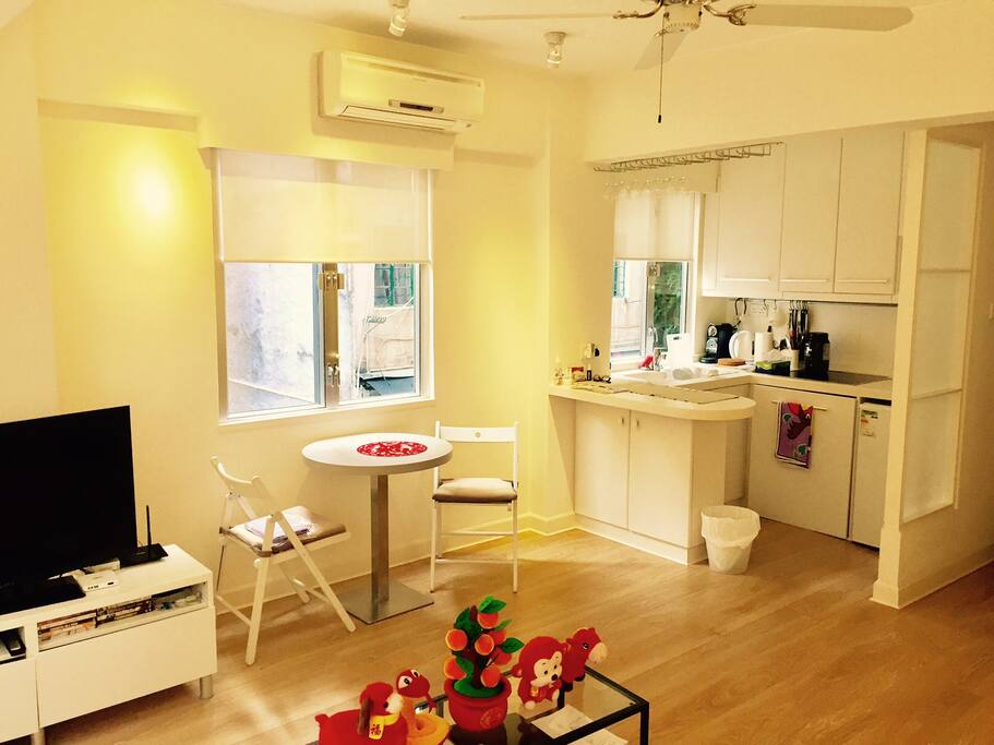 Living room and open kitchen