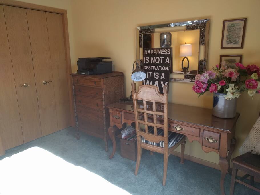 Desk and dresser